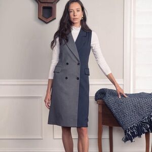 NWT Junee LONG SLEEVE long Blazer Jacket dress colorblock two-tone size x-small